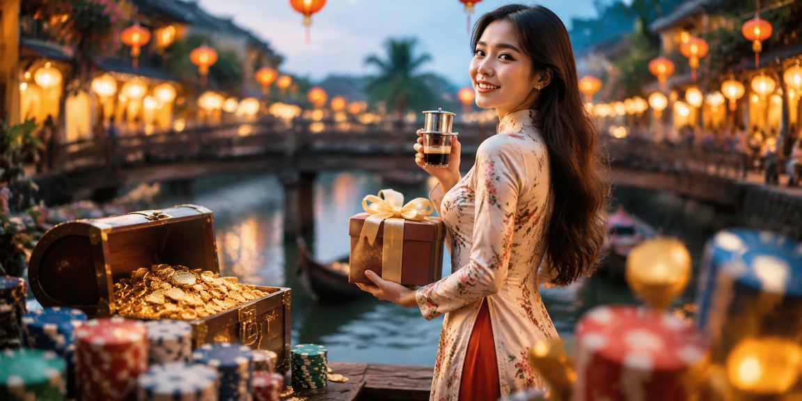 Người chơi tra cứu FAQ cá cược tại quán cà phê Hội An Việt Nam